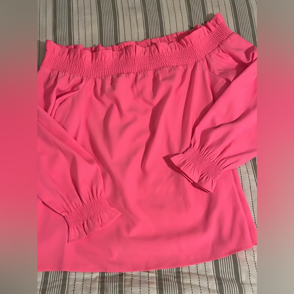 Vibrant Pink Off-Shoulder Blouse